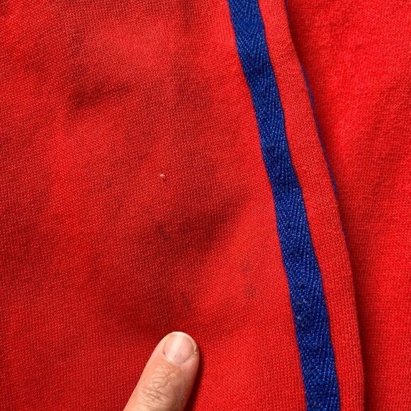 VTG Adidas Philadelphia Sixers Stitched Red Blue Zip Up Sweatshirt Jacket Size L - Picture 5 of 9